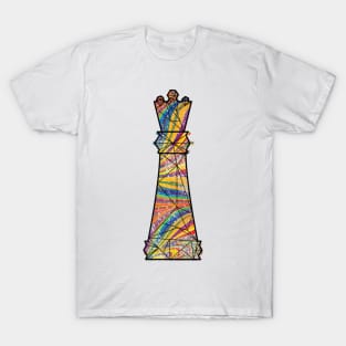 Colorful Chess Queen Piece Classic Retro T-Shirt